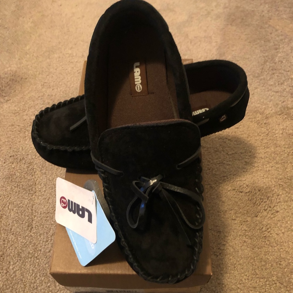 NWT Men’s LAMO AIDEN MOC moccasins black size 9
